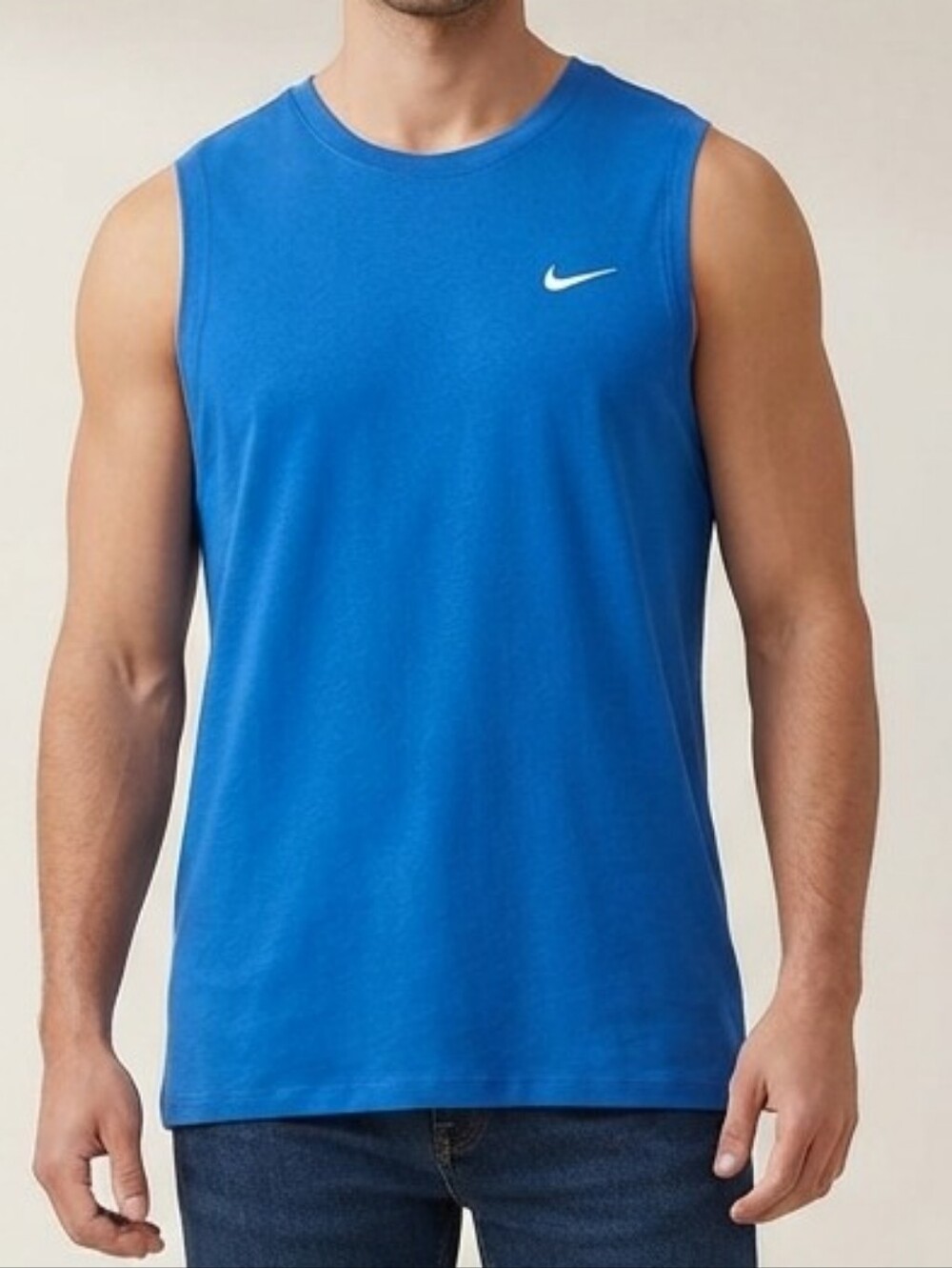 Nike Royal Blue Dri-FIT Athletic Workout Tank Top Sleeveless XL Active Gym Sport